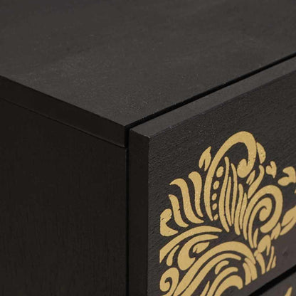 vidaXL Bedside Cabinet with Door with Drawer Black 50 x 33 x 60 cm