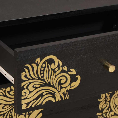 vidaXL Bedside Cabinet with Door with Drawer Black 50 x 33 x 60 cm