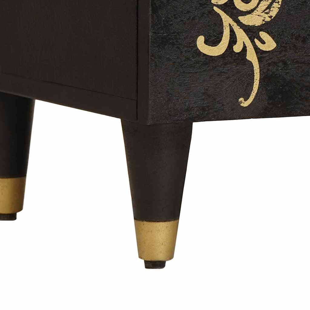 vidaXL Bedside Cabinet with Door with Drawer Black 50 x 33 x 60 cm