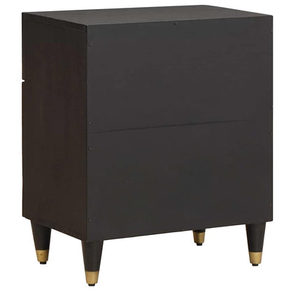 vidaXL Bedside Cabinet with Door with Drawer Black 50 x 33 x 60 cm