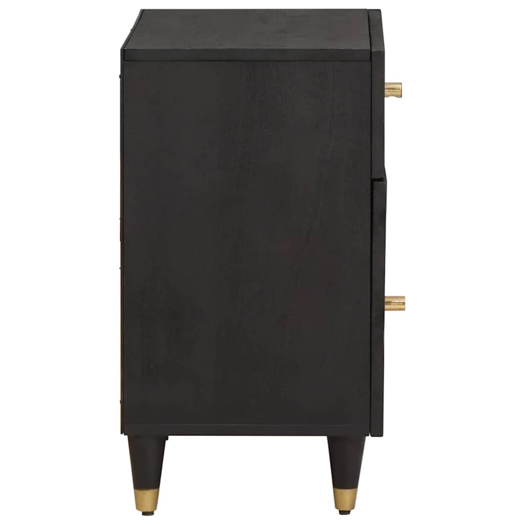 vidaXL Bedside Cabinet with Door with Drawer Black 50 x 33 x 60 cm