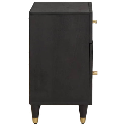 vidaXL Bedside Cabinet with Door with Drawer Black 50 x 33 x 60 cm