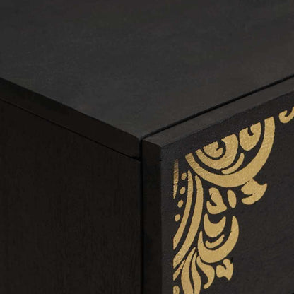 vidaXL Bedside Cabinet Black 50 x 33 x 62 cm Solid Mango Wood