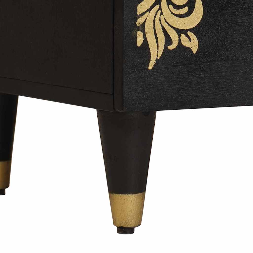 vidaXL Bedside Cabinet Black 50 x 33 x 62 cm Solid Mango Wood