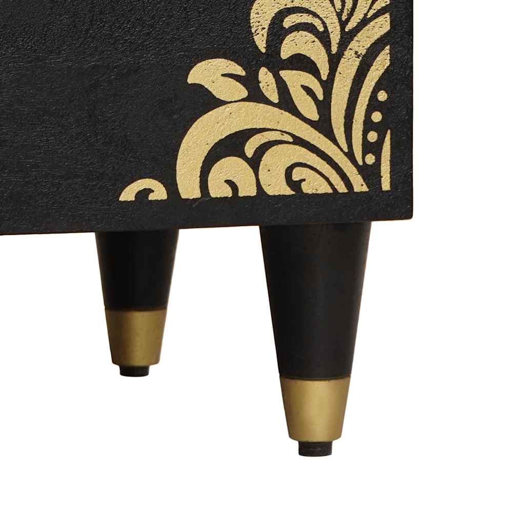 vidaXL Bedside Cabinet Black 50 x 33 x 62 cm Solid Mango Wood