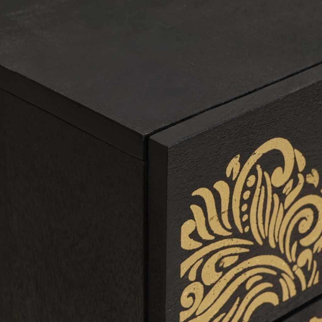 vidaXL Bedside Cabinet with Door with Drawer Black 50 x 33 x 60 cm