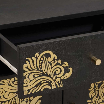 vidaXL Bedside Cabinet with Door with Drawer Black 50 x 33 x 60 cm