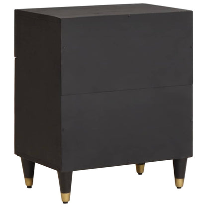 vidaXL Bedside Cabinet with Door with Drawer Black 50 x 33 x 60 cm