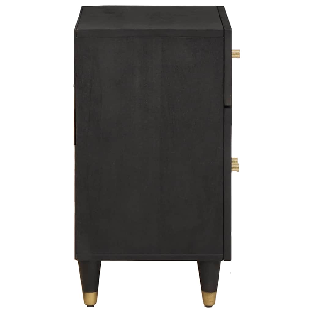 vidaXL Bedside Cabinet with Door with Drawer Black 50 x 33 x 60 cm