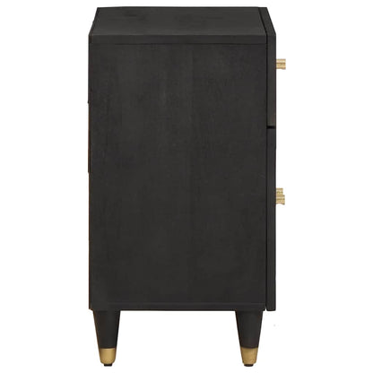 vidaXL Bedside Cabinet with Door with Drawer Black 50 x 33 x 60 cm