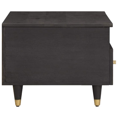 vidaXL Coffee Table with Drawer Black 80 x 54 x 40 cm Solid Mango Wood