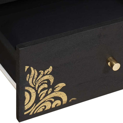 vidaXL TV Cabinet with Drawer Black 105 x 33 x 46 cm Solid Mango Wood
