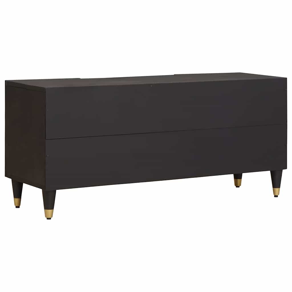 vidaXL TV Cabinet with Drawer Black 105 x 33 x 46 cm Solid Mango Wood