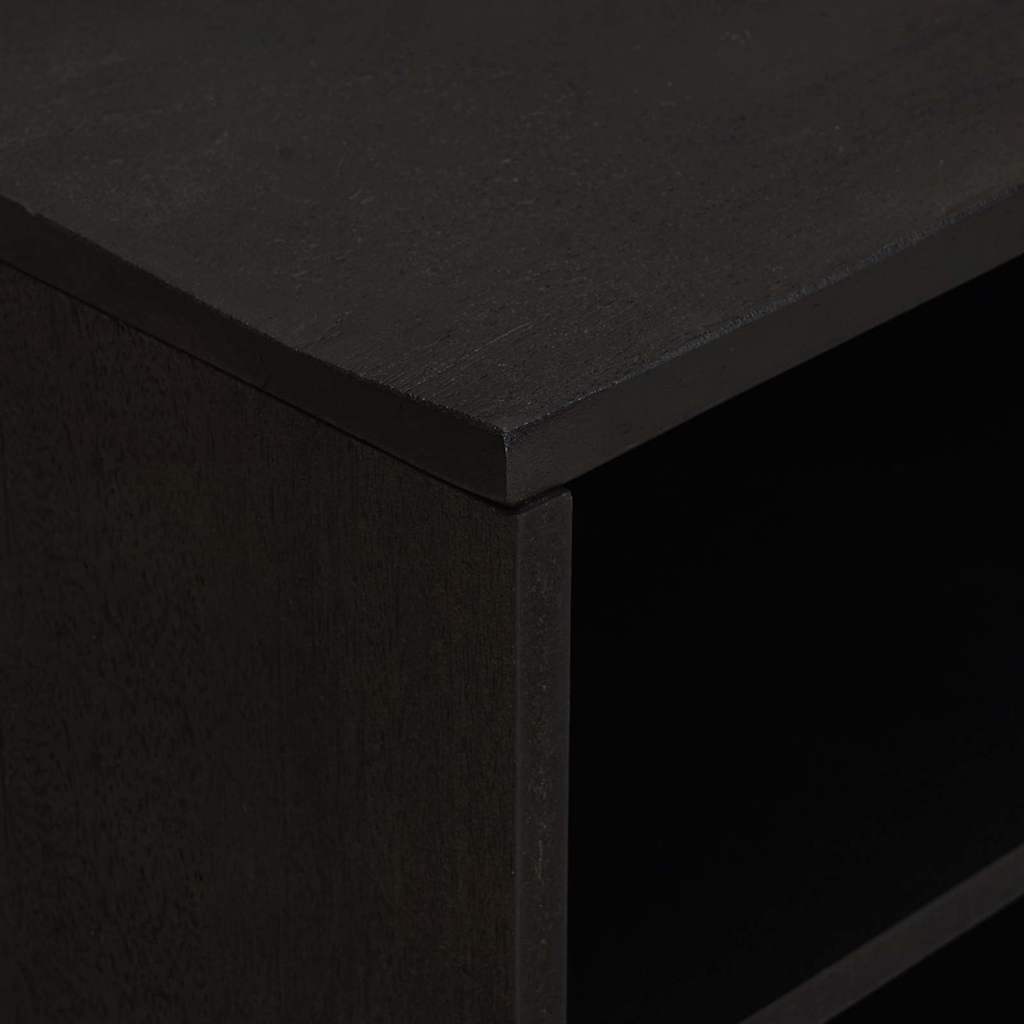vidaXL TV Cabinet with Shelf Black 80 x 33 x 46 cm Solid Mango Wood