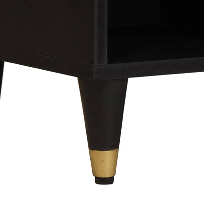 vidaXL TV Cabinet with Drawer Black 100 x 33 x 46 cm Solid Mango Wood