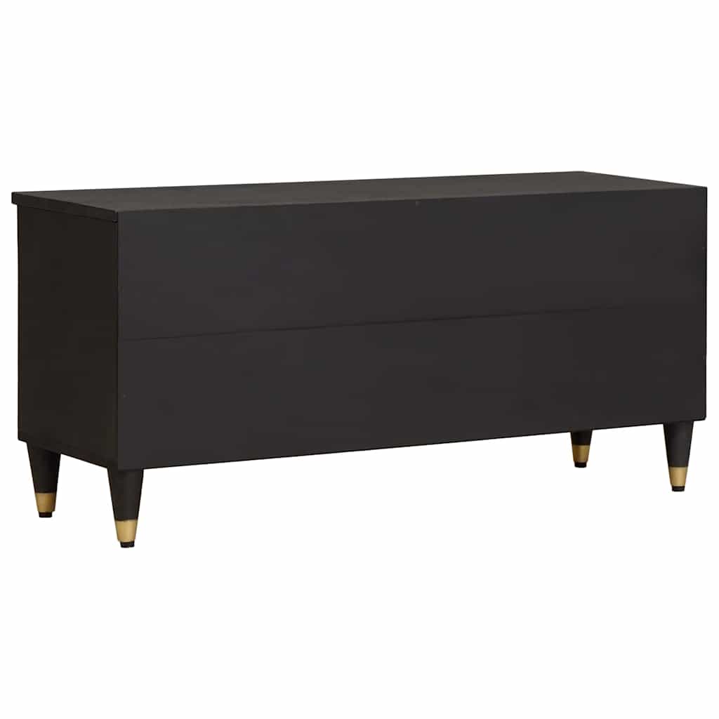 vidaXL TV Cabinet with Drawer Black 100 x 33 x 46 cm Solid Mango Wood