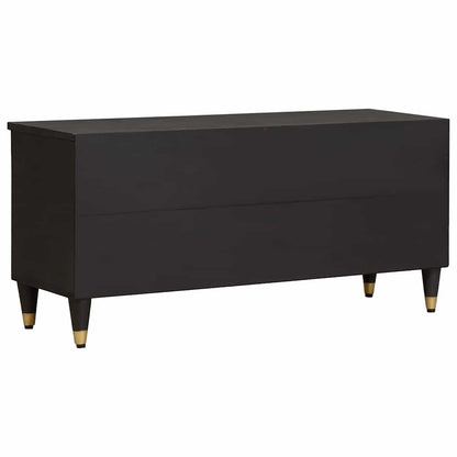 vidaXL TV Cabinet with Drawer Black 100 x 33 x 46 cm Solid Mango Wood