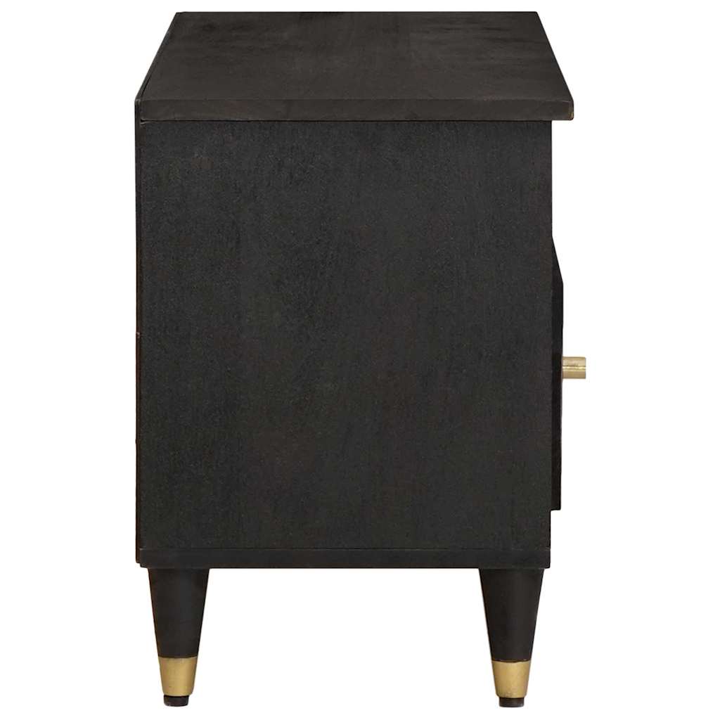 vidaXL TV Cabinet with Drawer Black 100 x 33 x 46 cm Solid Mango Wood