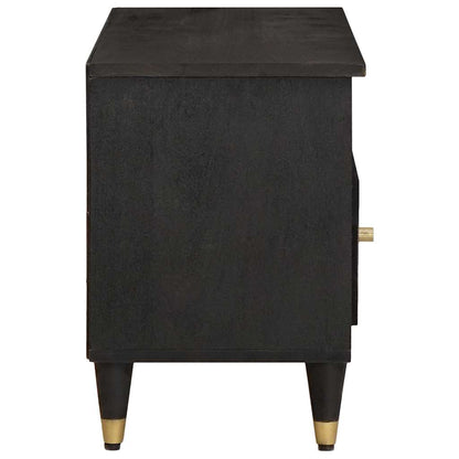 vidaXL TV Cabinet with Drawer Black 100 x 33 x 46 cm Solid Mango Wood