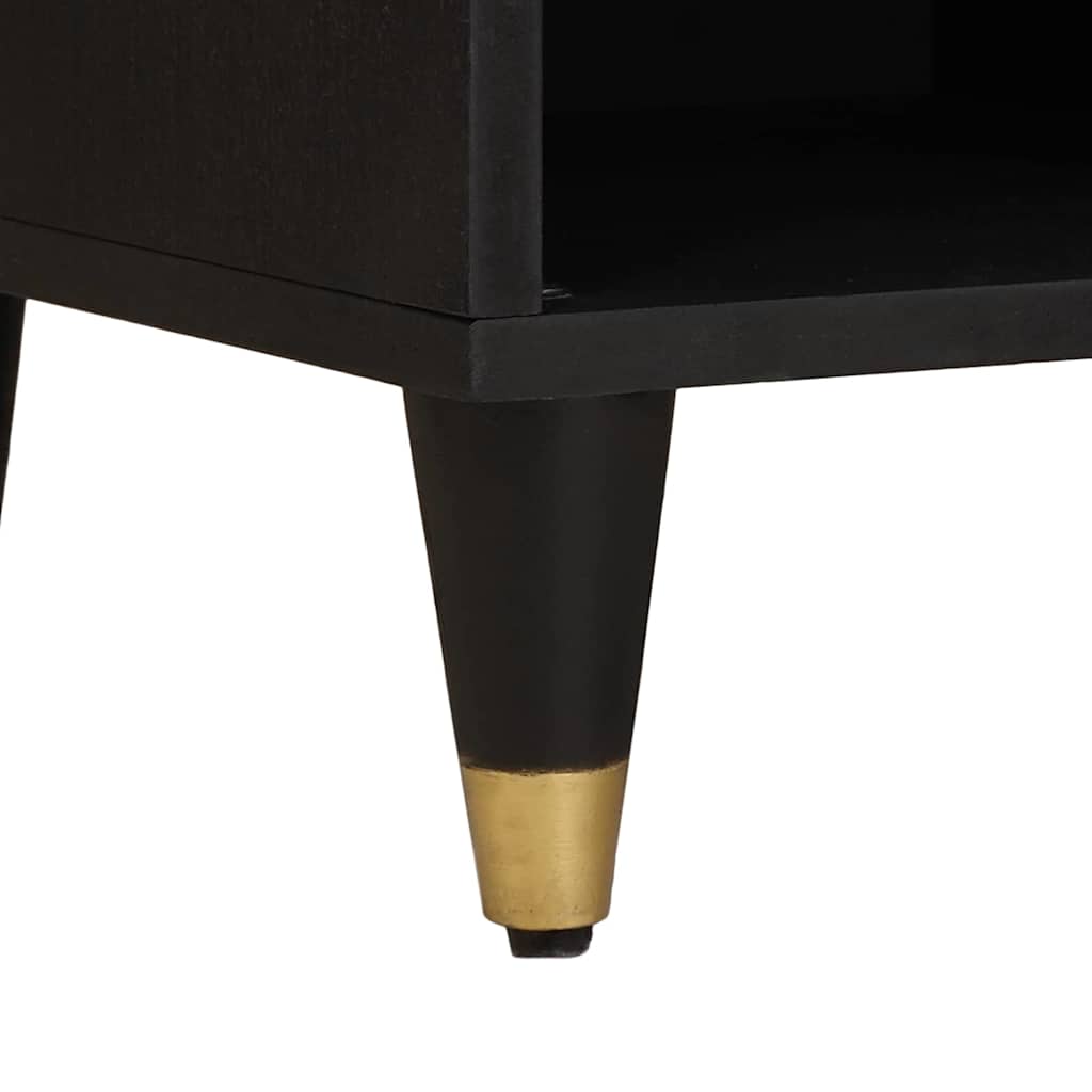 vidaXL TV Cabinet with Drawer Black 80 x 33 x 46 cm Solid Mango Wood