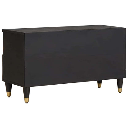 vidaXL TV Cabinet with Drawer Black 80 x 33 x 46 cm Solid Mango Wood