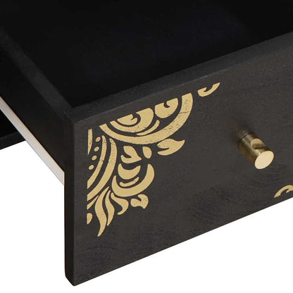 vidaXL TV Cabinet with Drawer Black 100 x 33 x 46 cm Solid Mango Wood