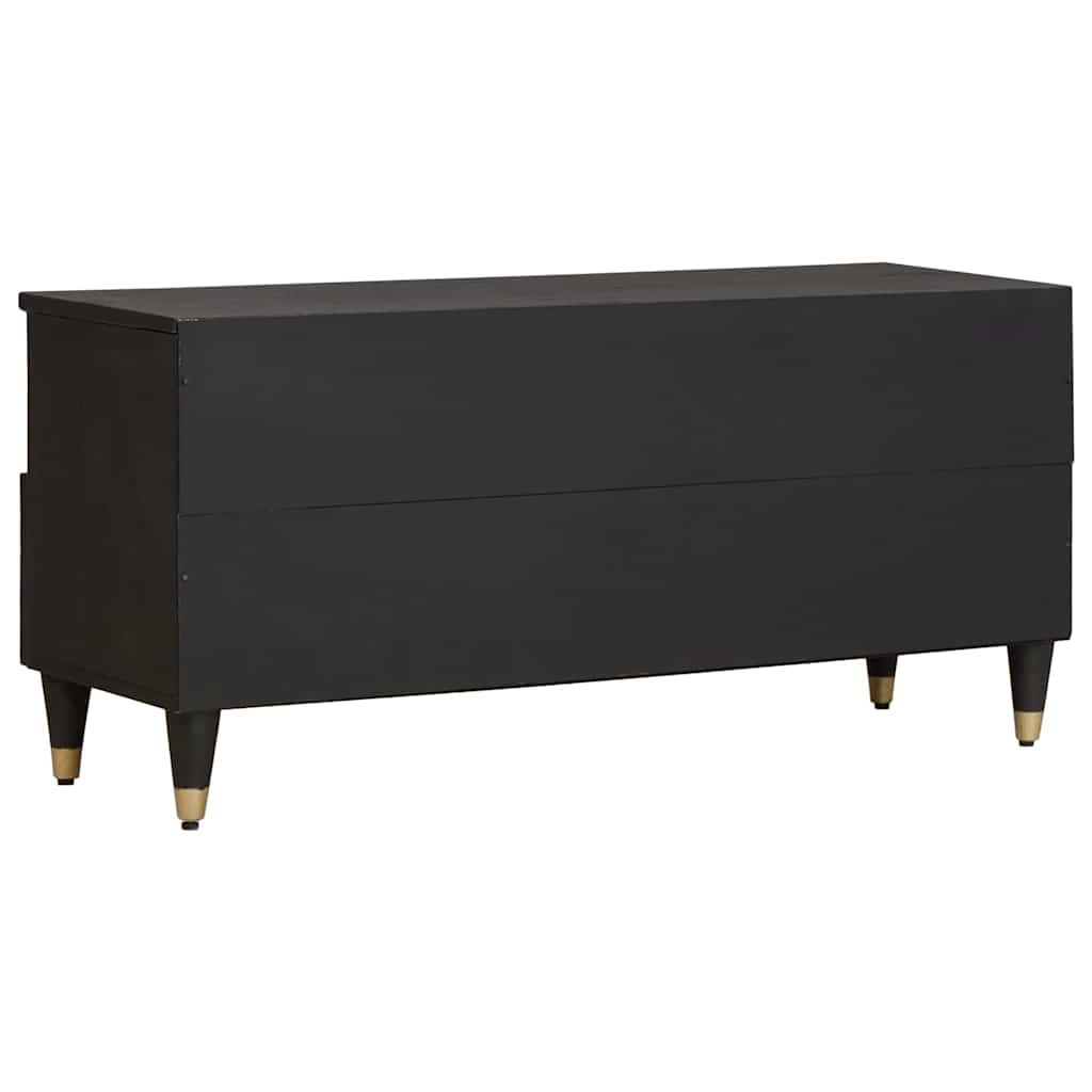 vidaXL TV Cabinet with Drawer Black 100 x 33 x 46 cm Solid Mango Wood