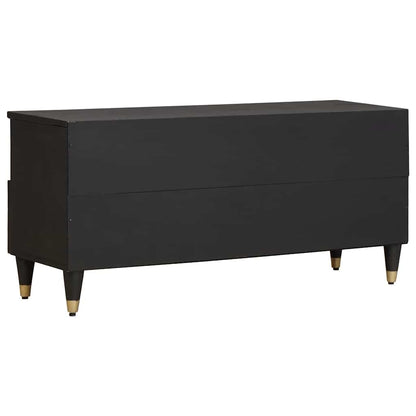vidaXL TV Cabinet with Drawer Black 100 x 33 x 46 cm Solid Mango Wood