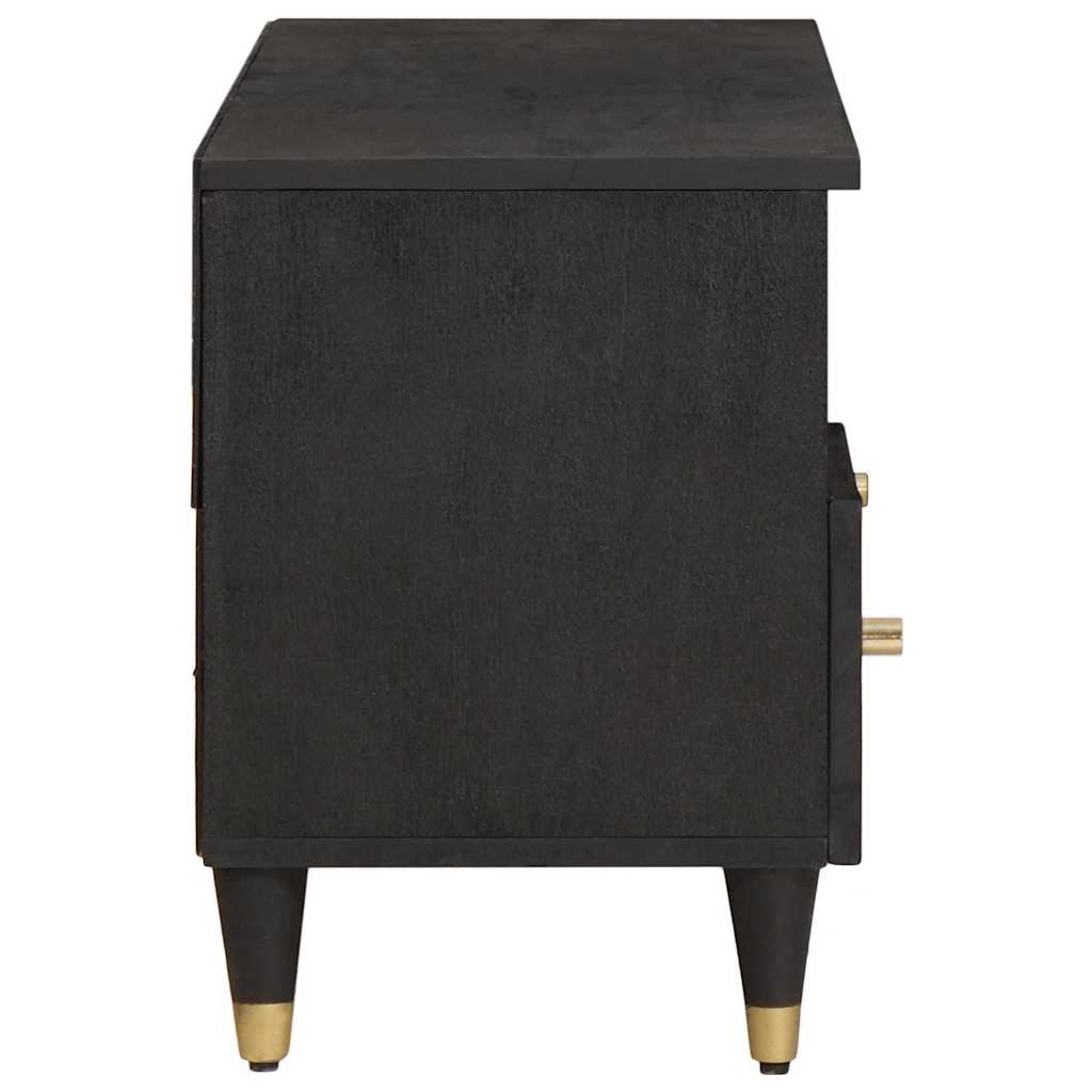 vidaXL TV Cabinet with Drawer Black 100 x 33 x 46 cm Solid Mango Wood