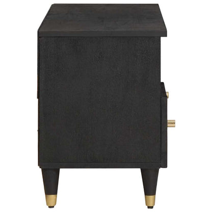 vidaXL TV Cabinet with Drawer Black 100 x 33 x 46 cm Solid Mango Wood
