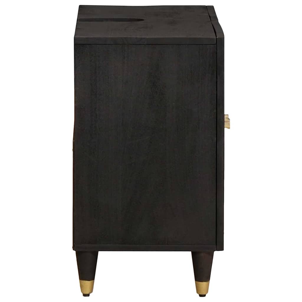 vidaXL Sink cabinet with Door Black 62 x 33 x 58 cm Solid Mango Wood