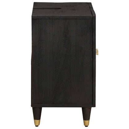 vidaXL Sink cabinet with Door Black 62 x 33 x 58 cm Solid Mango Wood