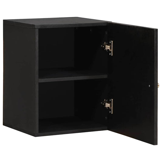 vidaXL Wall Cabinet with Door Black 38 x 33 x 48 cm Solid Mango Wood