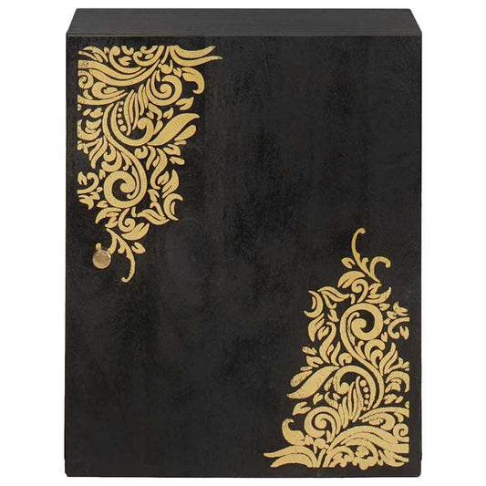 vidaXL Wall Cabinet with Door Black 38 x 33 x 48 cm Solid Mango Wood