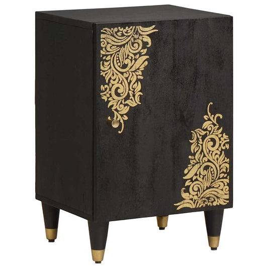 vidaXL Bathroom Cabinet Black 38 x 33 x 58 cm Solid Mango Wood