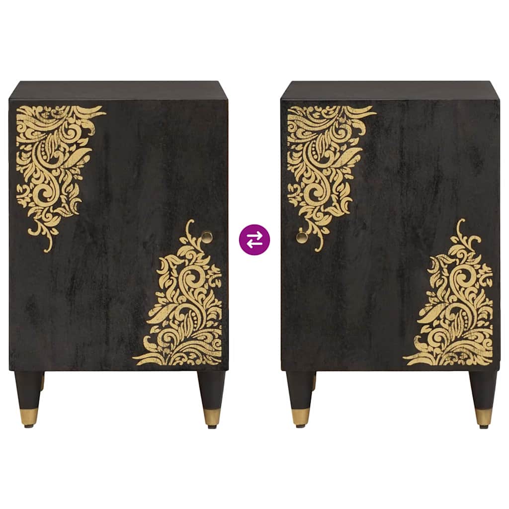 vidaXL Bathroom Cabinet Black 38 x 33 x 58 cm Solid Mango Wood