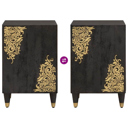 vidaXL Bathroom Cabinet Black 38 x 33 x 58 cm Solid Mango Wood