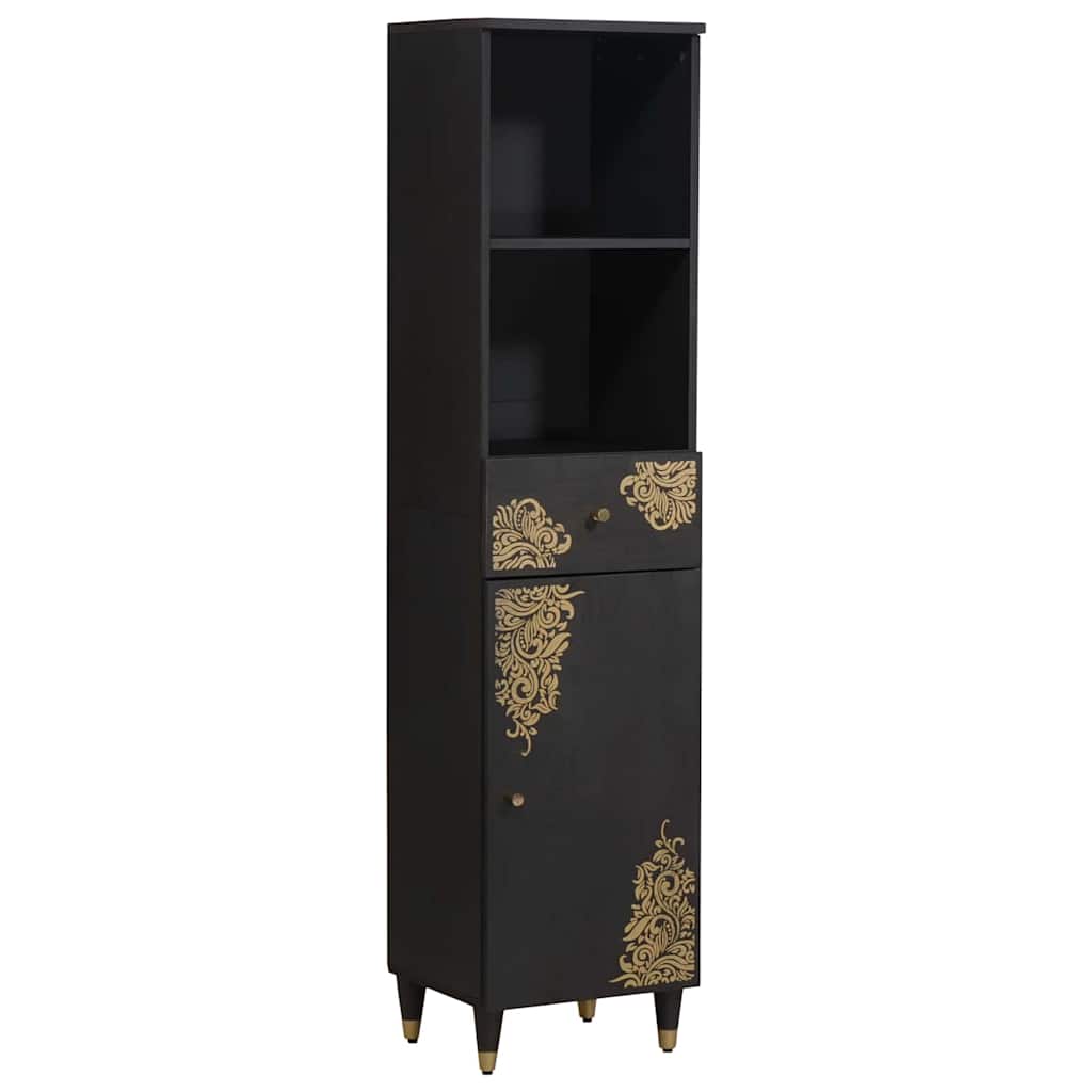 vidaXL Bathroom Cabinet Black 38 x 33 x 160 cm Solid Mango Wood
