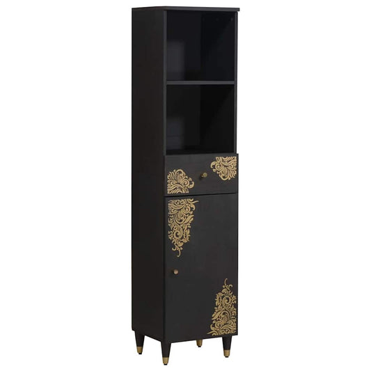 vidaXL Bathroom Cabinet Black 38 x 33 x 160 cm Solid Mango Wood
