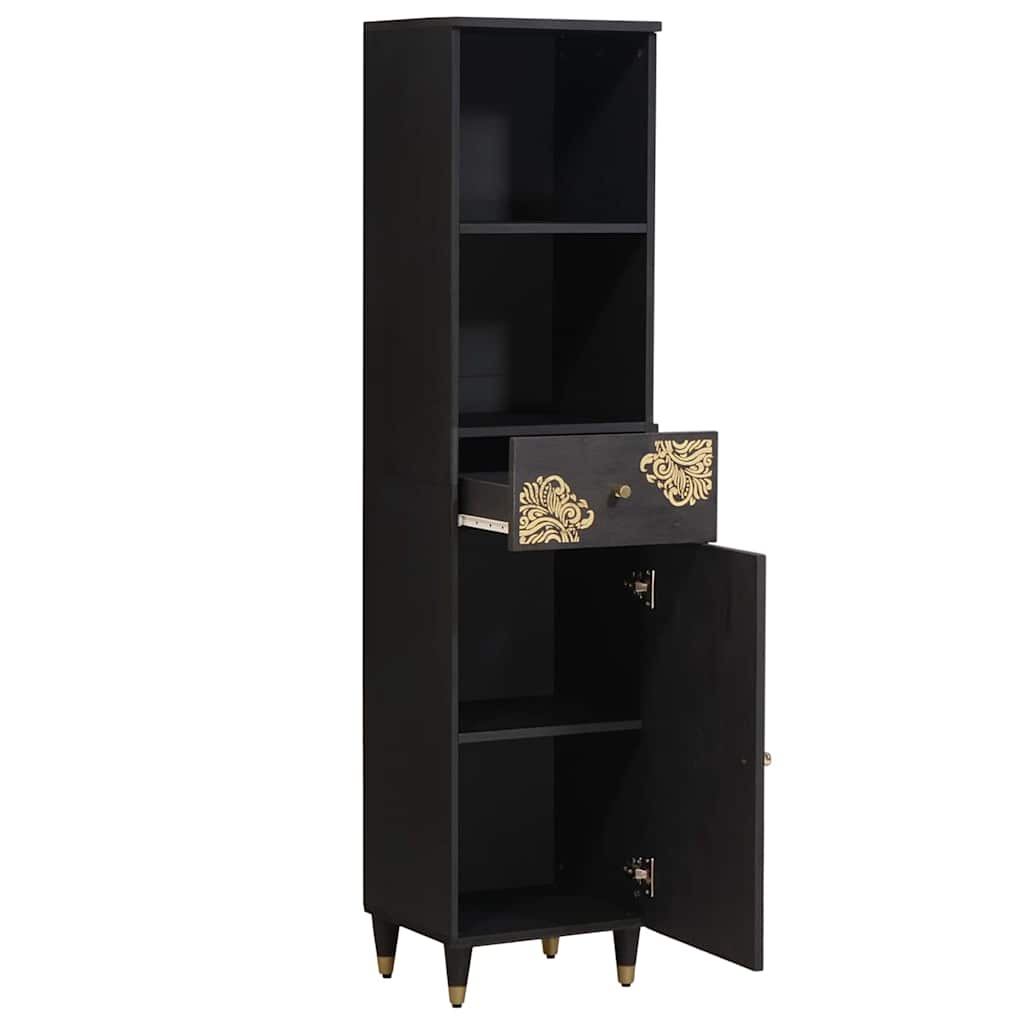 vidaXL Bathroom Cabinet Black 38 x 33 x 160 cm Solid Mango Wood
