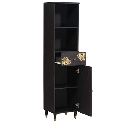 vidaXL Bathroom Cabinet Black 38 x 33 x 160 cm Solid Mango Wood