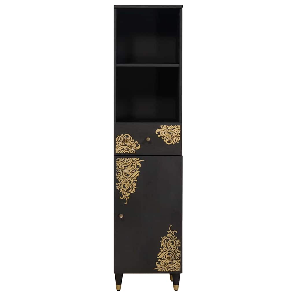 vidaXL Bathroom Cabinet Black 38 x 33 x 160 cm Solid Mango Wood