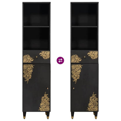 vidaXL Bathroom Cabinet Black 38 x 33 x 160 cm Solid Mango Wood