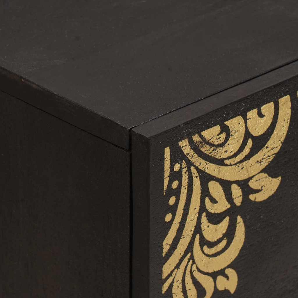 vidaXL Sideboard with Drawer Black 40 x 33 x 75 cm Solid Mango Wood