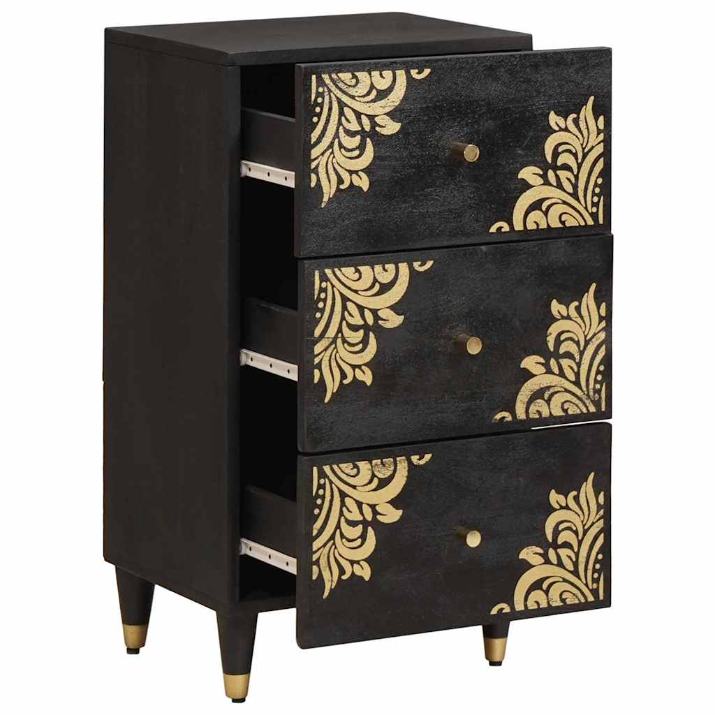 vidaXL Sideboard with Drawer Black 40 x 33 x 75 cm Solid Mango Wood
