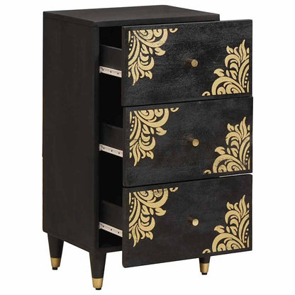 vidaXL Sideboard with Drawer Black 40 x 33 x 75 cm Solid Mango Wood