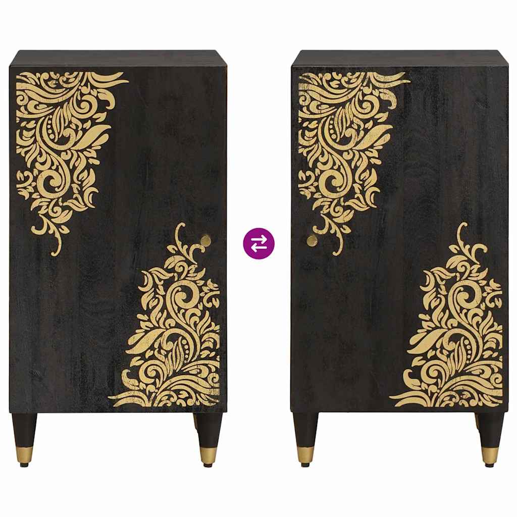 vidaXL Sideboard with Shelf Black 40 x 33 x 75 cm Solid Mango Wood