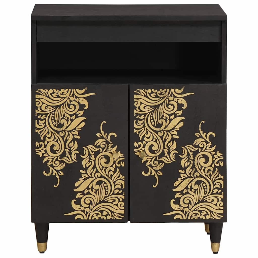 vidaXL Sideboard with Shelf Black 60 x 33 x 75 cm Solid Mango Wood