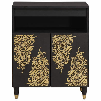 vidaXL Sideboard with Shelf Black 60 x 33 x 75 cm Solid Mango Wood