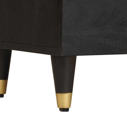 vidaXL Sideboard with Shelf Black 80 x 33 x 75 cm Solid Mango Wood